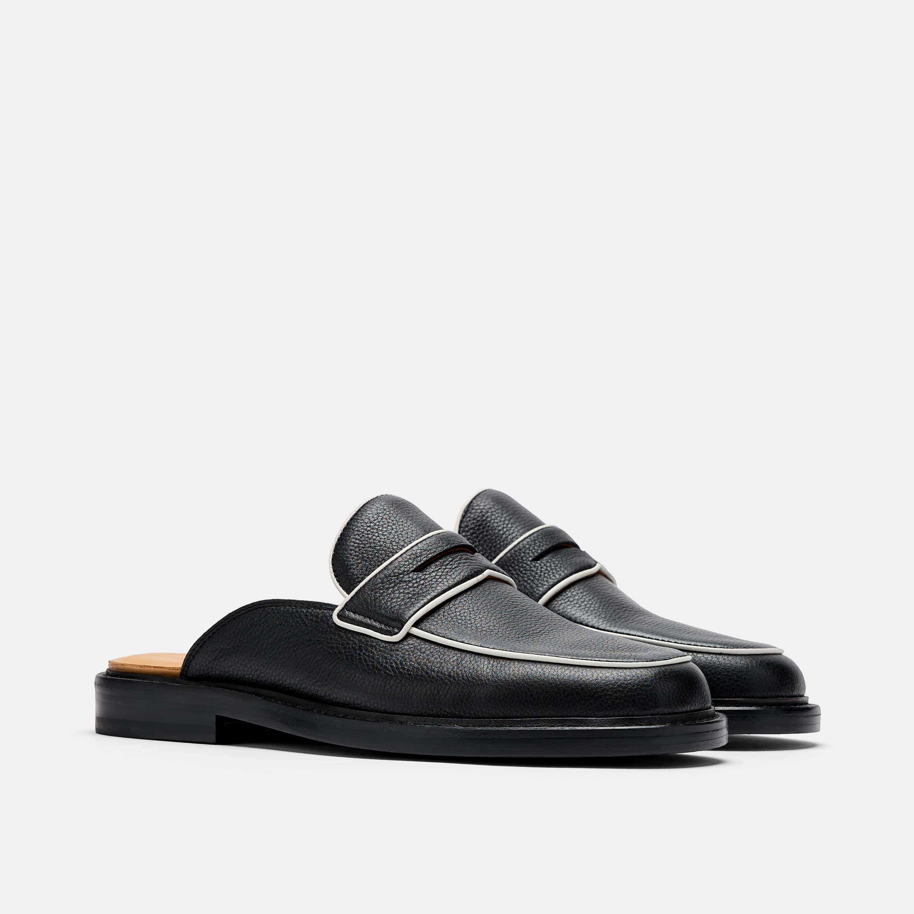 Del Mar Black Loafer Mules