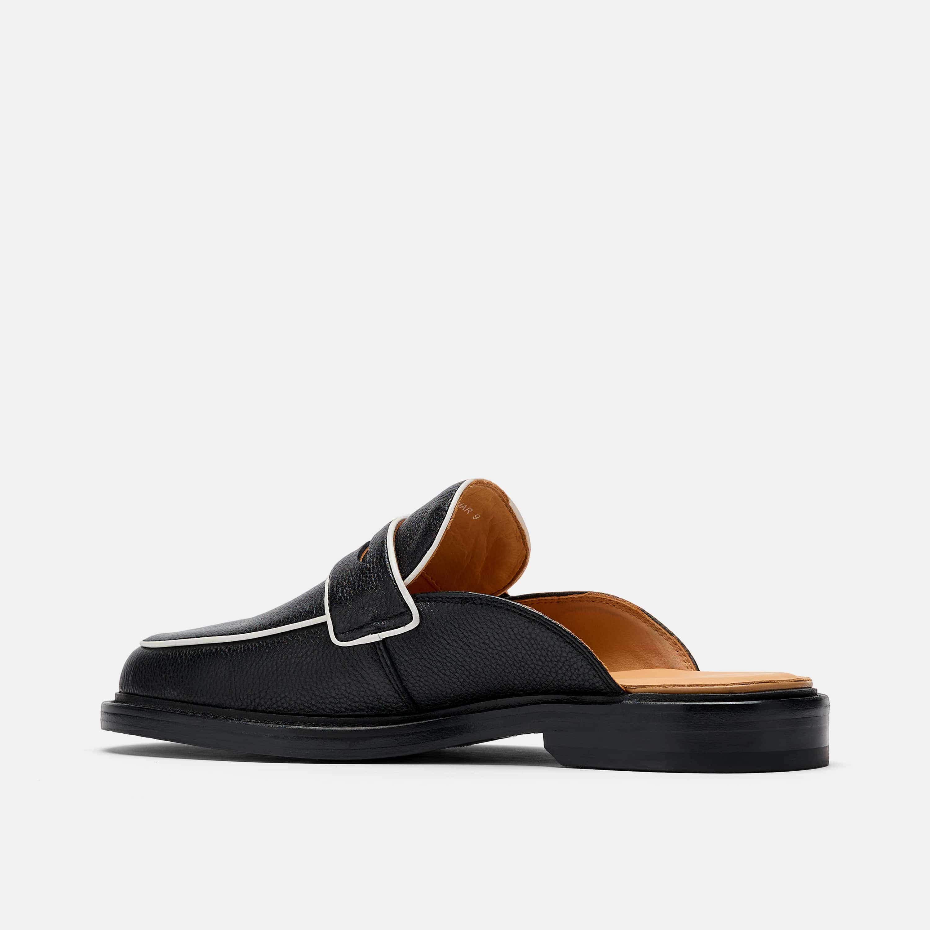 Del Mar Black Loafer Mules