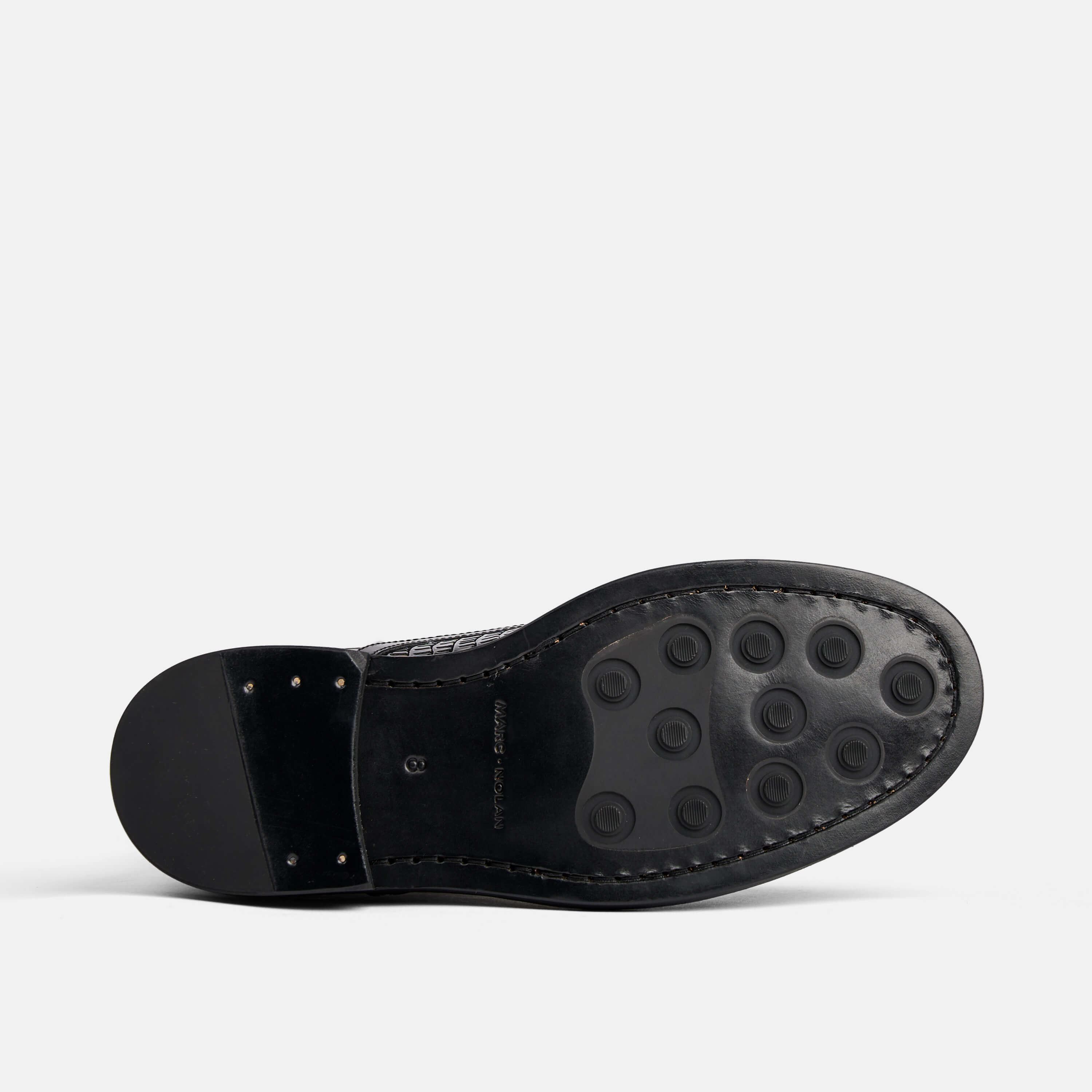 Black Patent Leather Cap Toe Boots