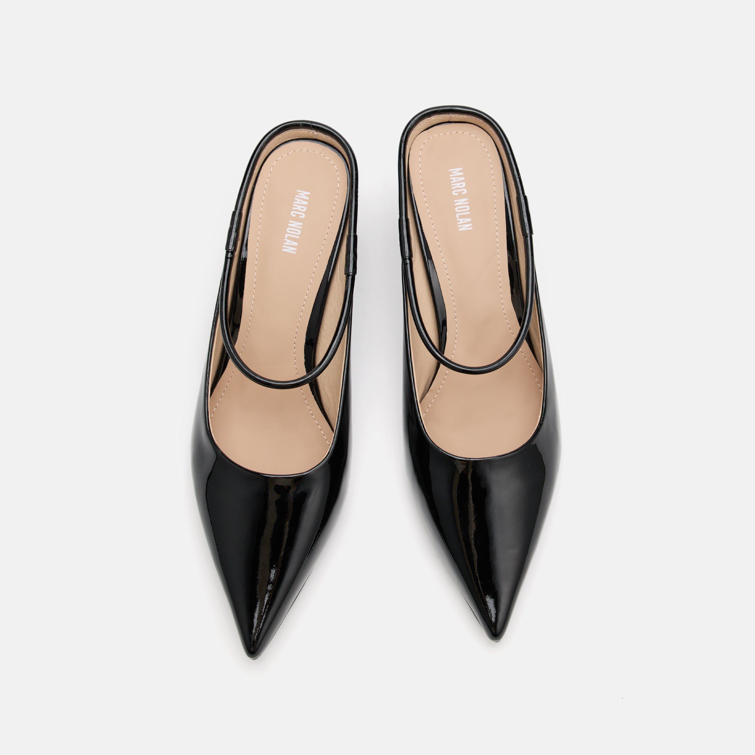 Sophia Black Leather Strap Pumps