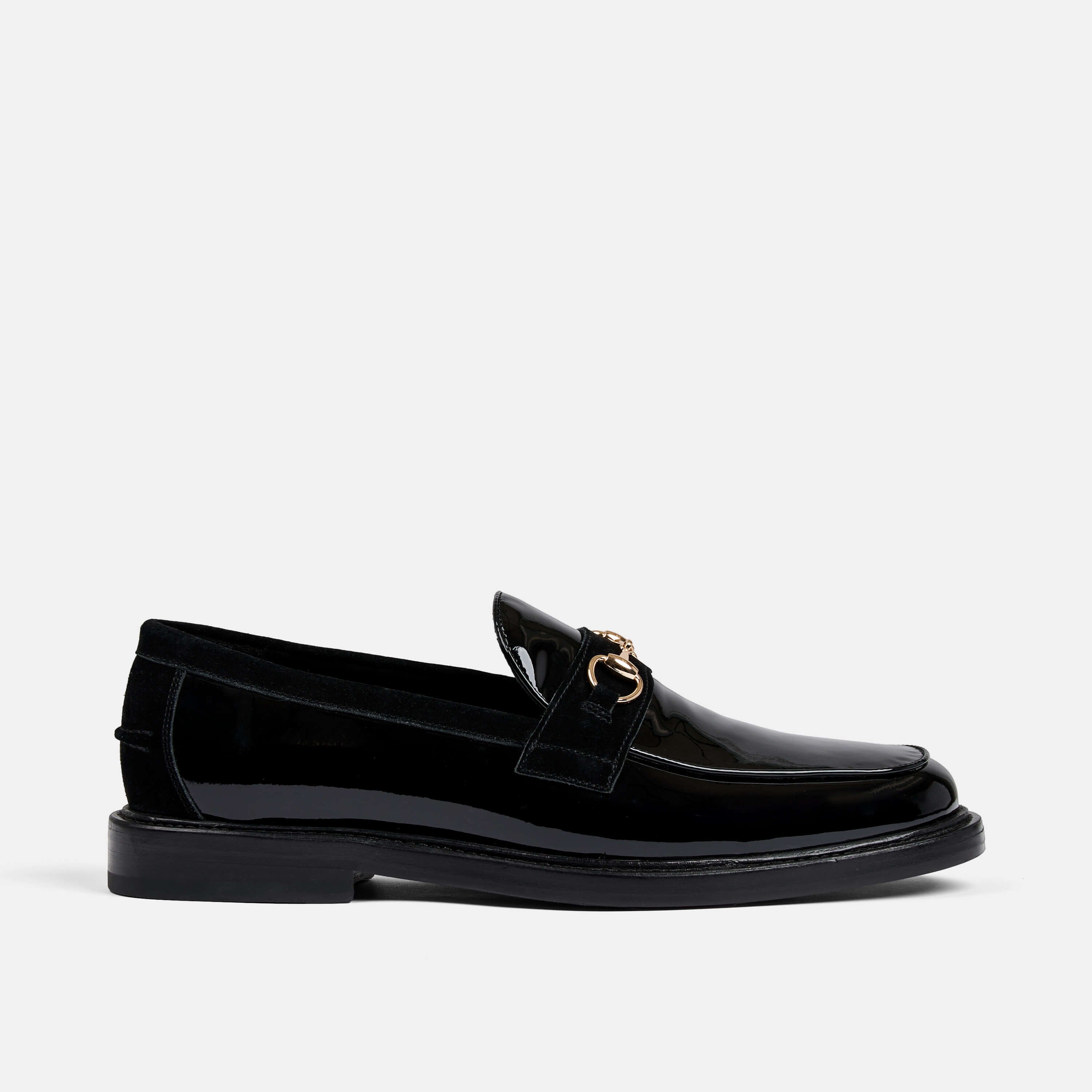 Boardwalk Black Patent Leather Bit Loafers