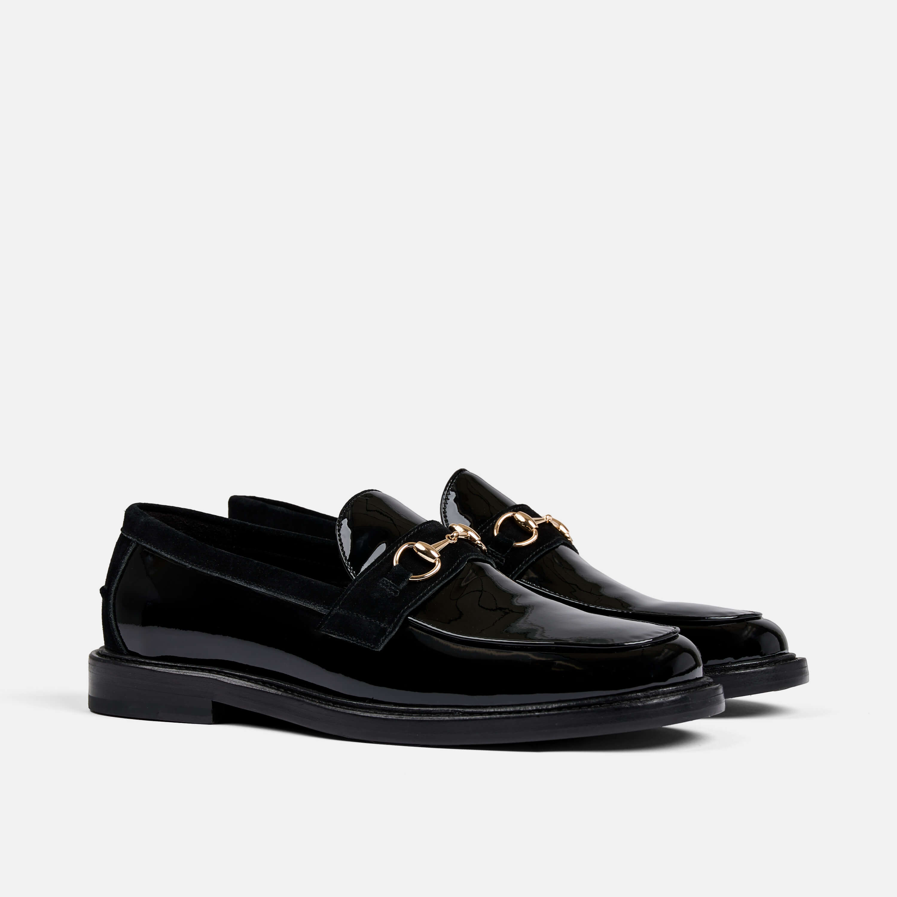Boardwalk Black Patent Leather Bit Loafers
