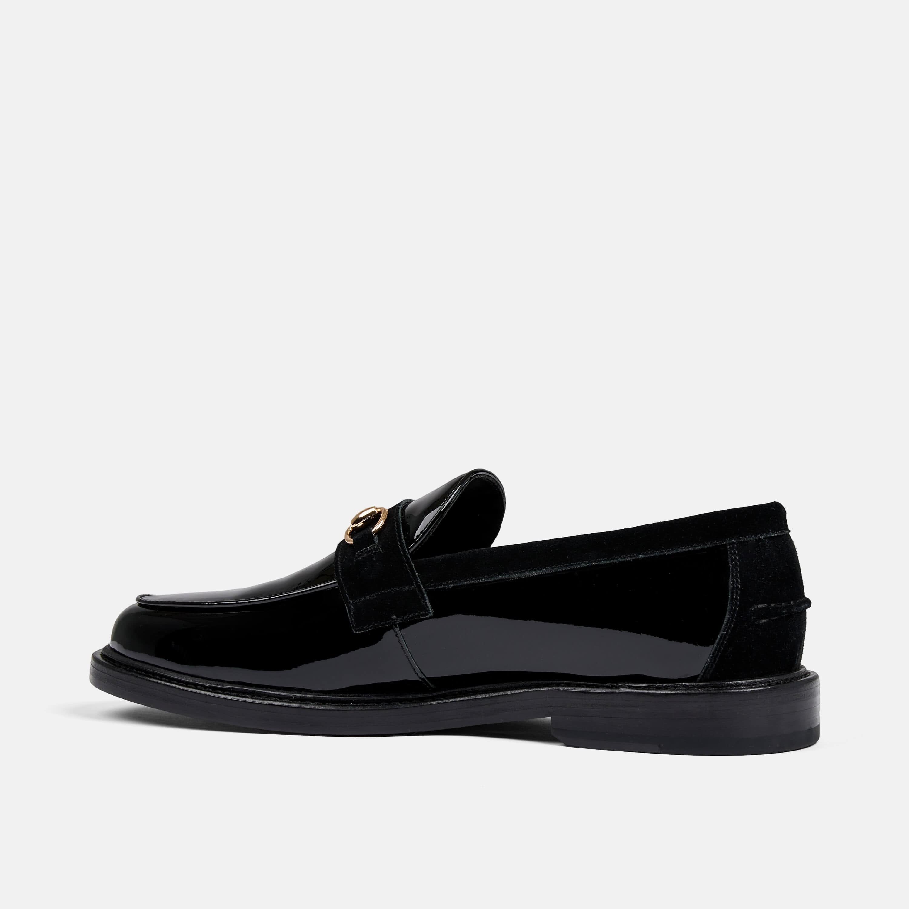 Boardwalk Black Patent Leather Bit Loafers