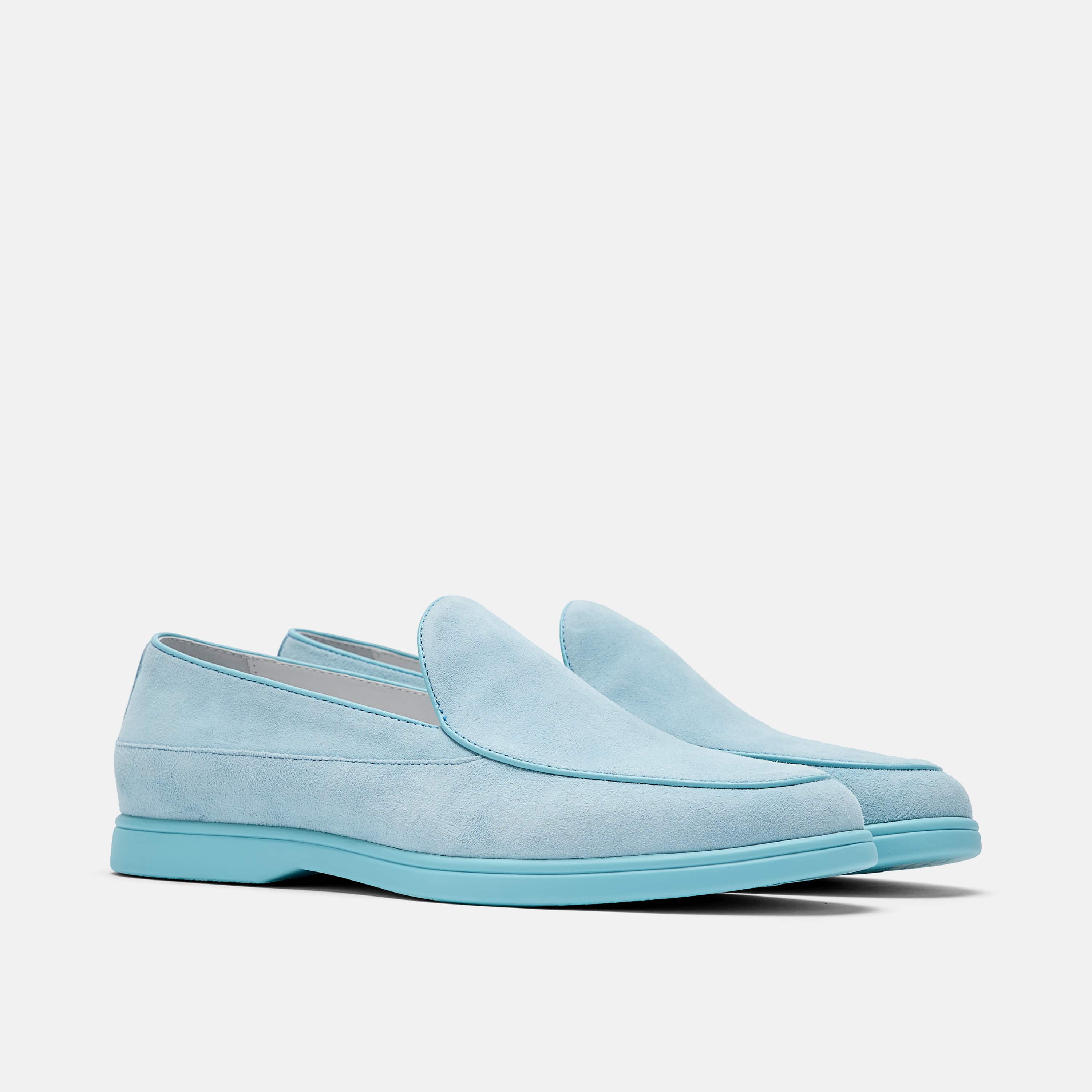 Alessandro Blue Suede Penny Loafers