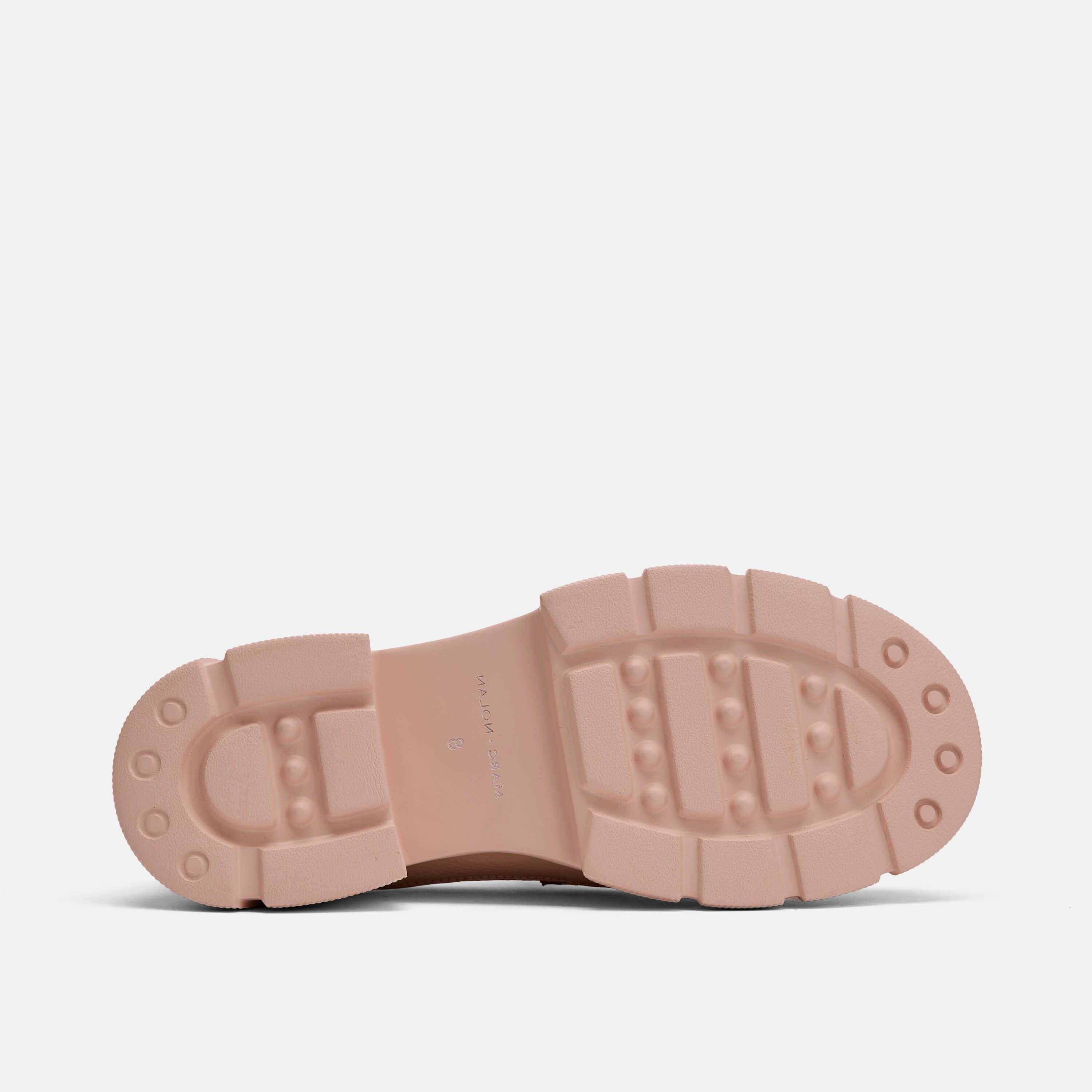 Womens blush lug penny loafers
