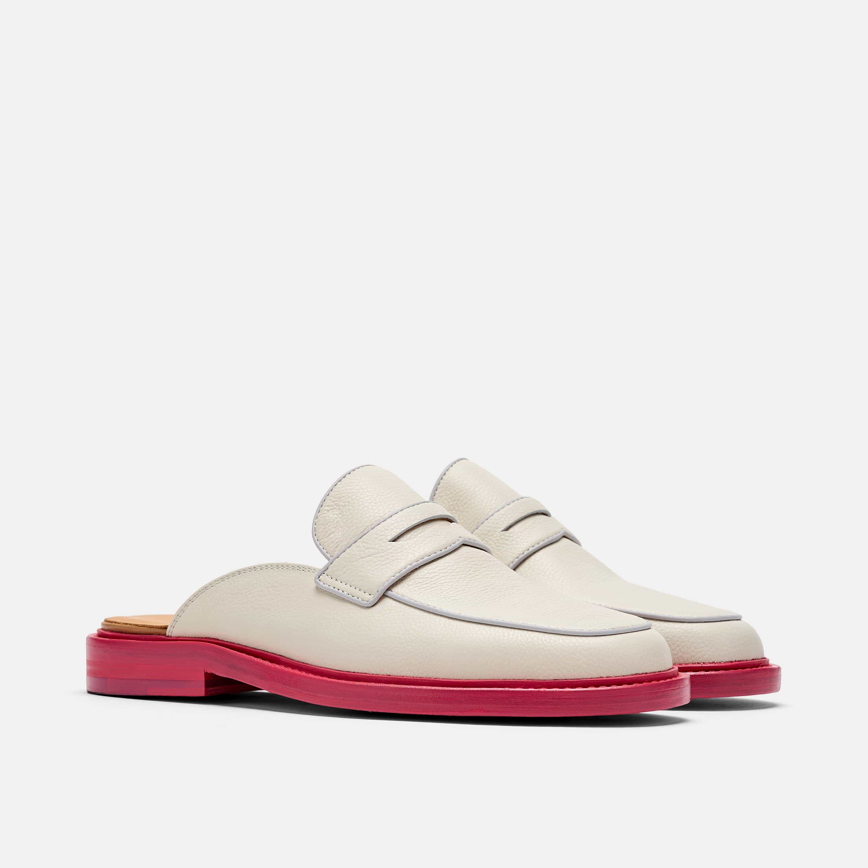 Del Mar Cream Pink Loafer Mules
