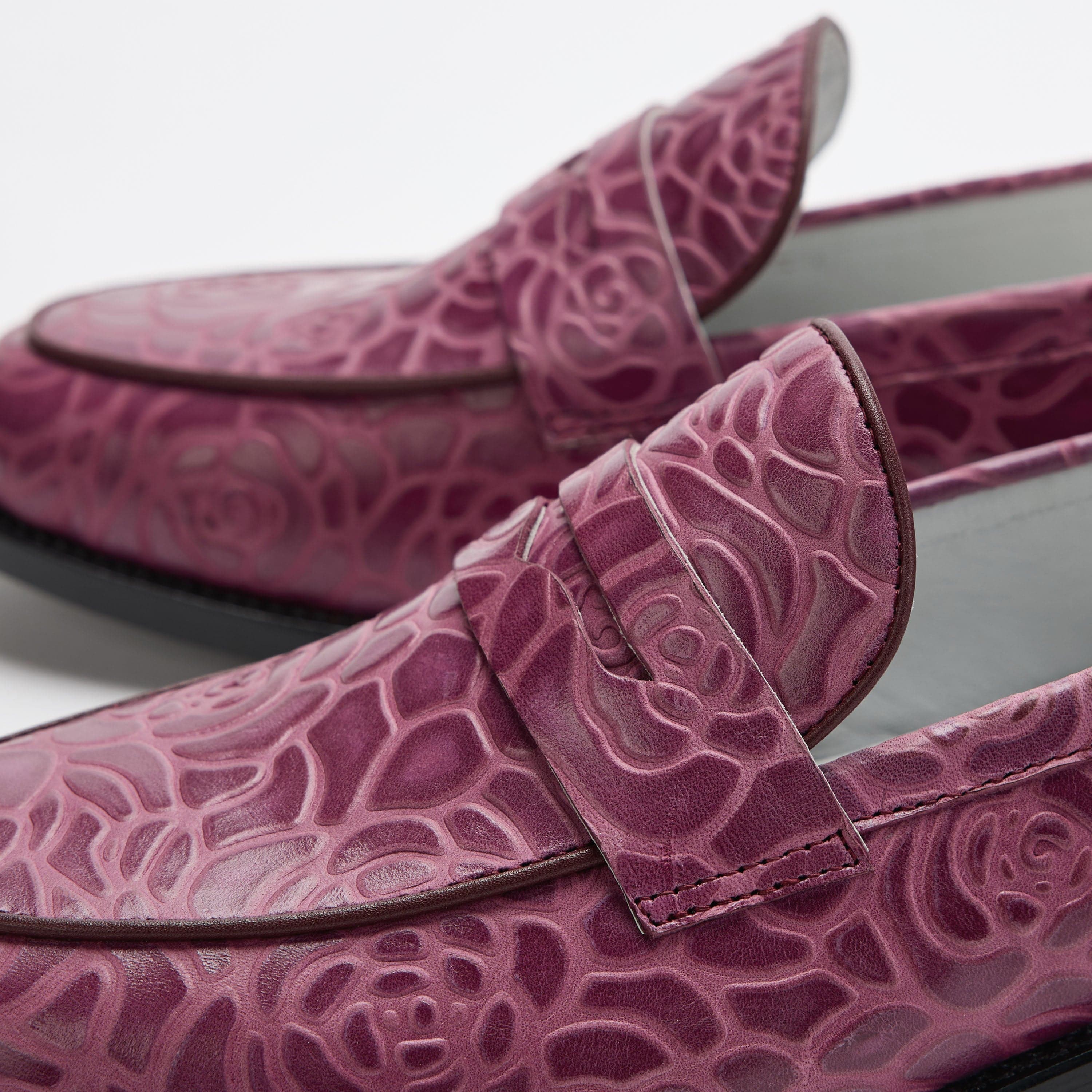 Women Purple Floral Penny Loafer