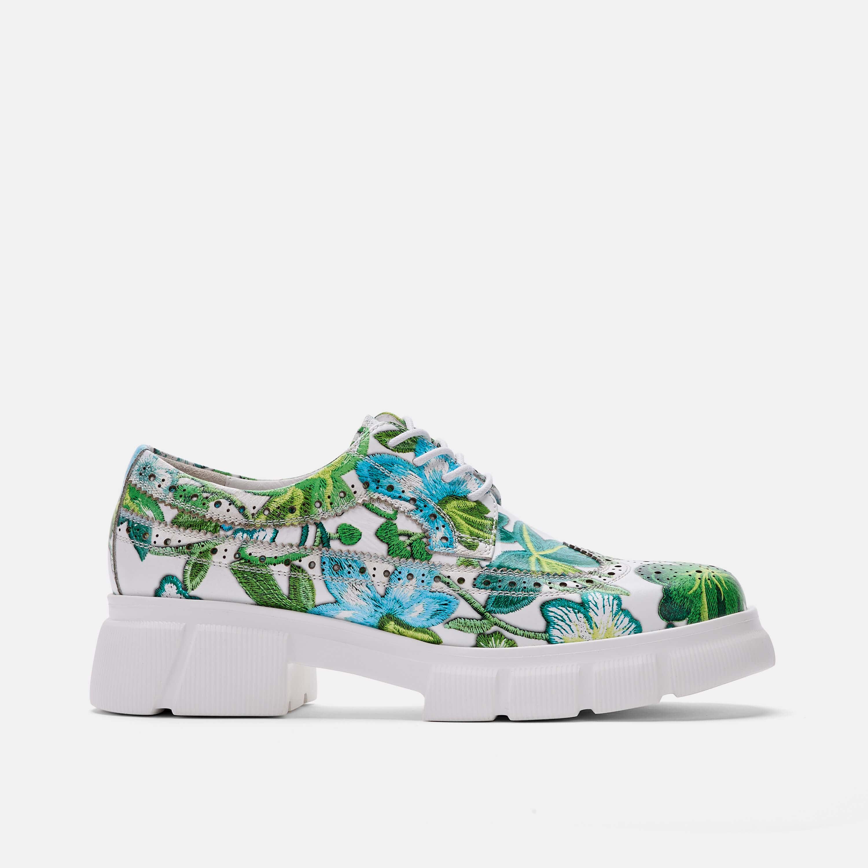 Ms. Alexander Green Floral Lug Wingtip Sneakers
