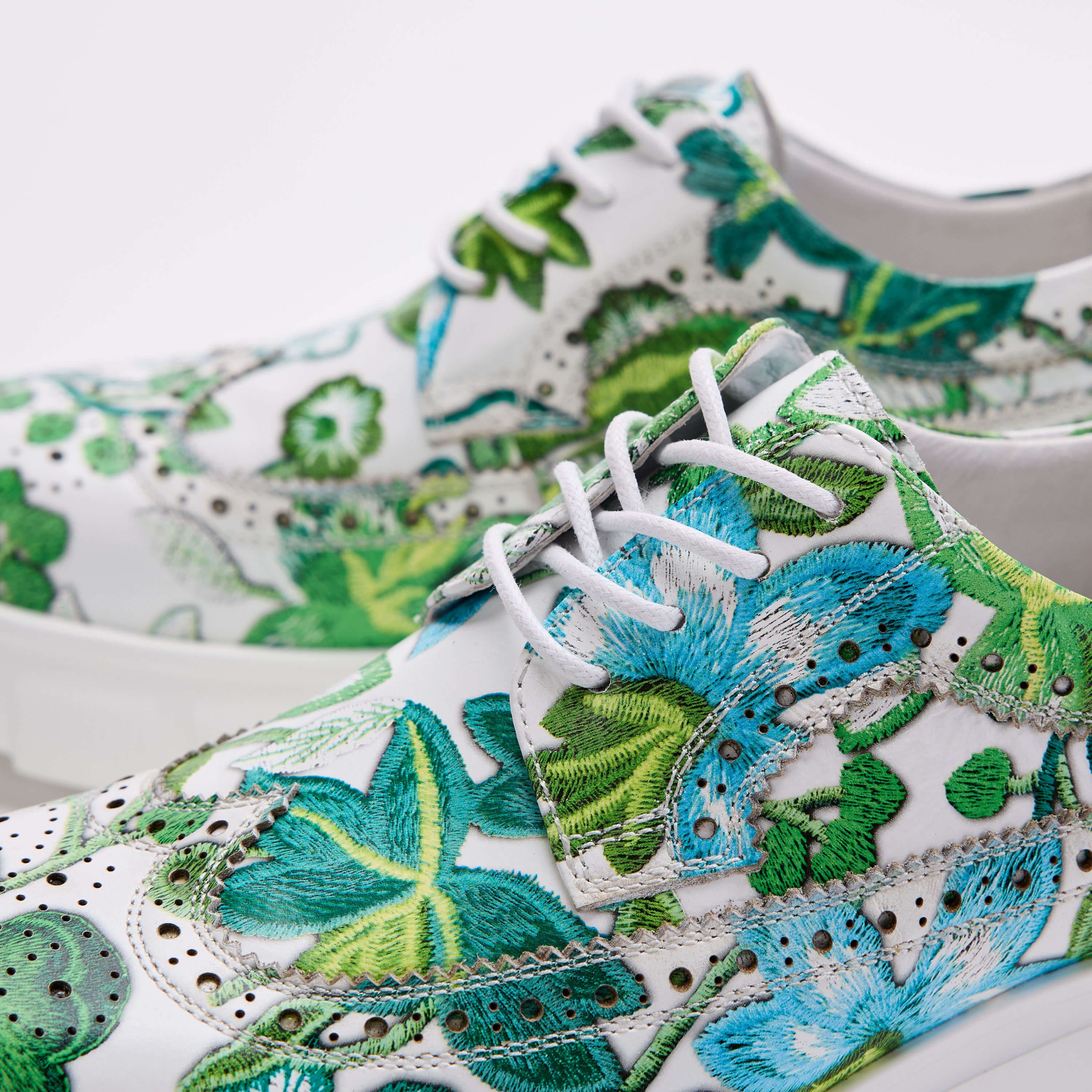 Ms. Alexander Green Floral Lug Wingtip Sneakers