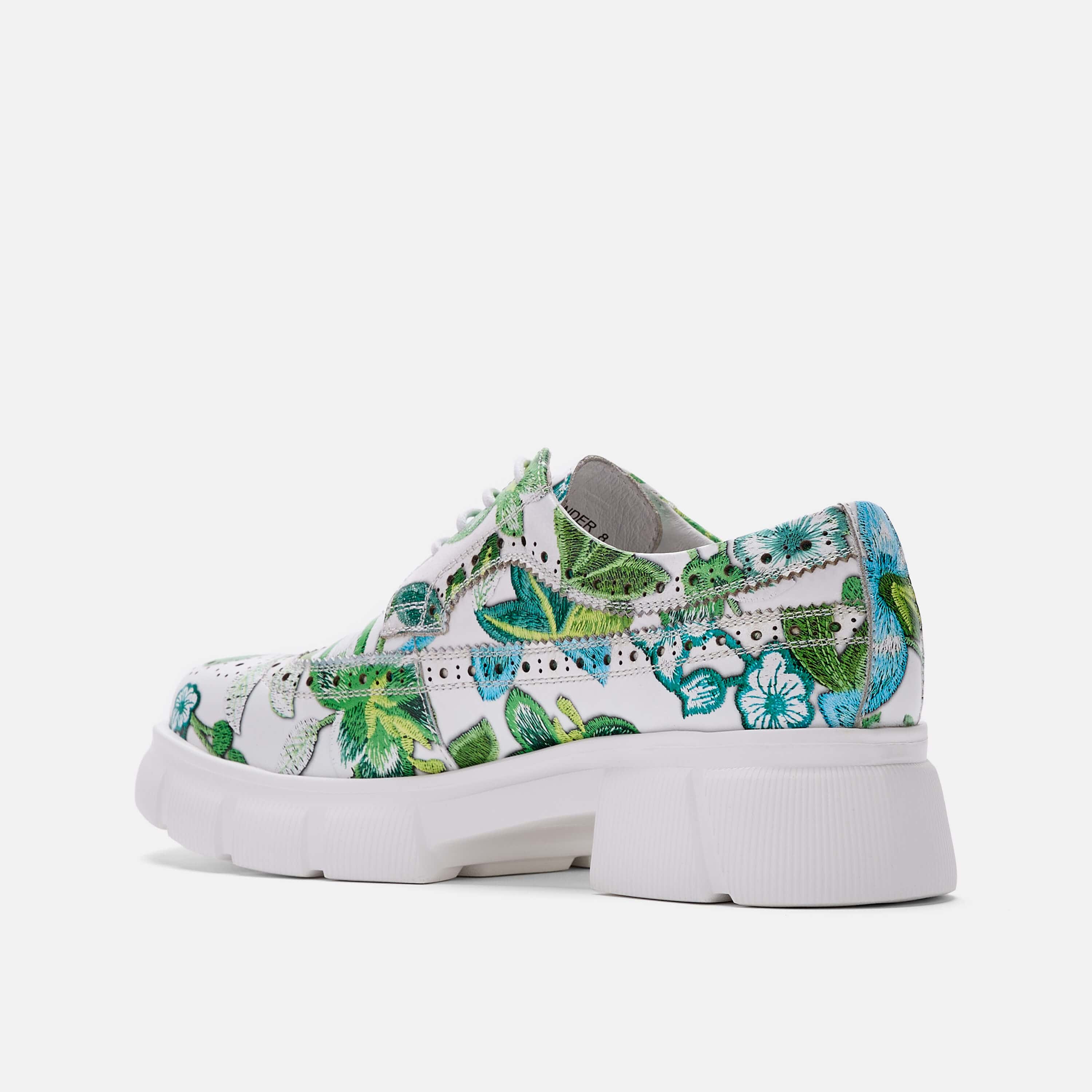 Ms. Alexander Green Floral Lug Wingtip Sneakers