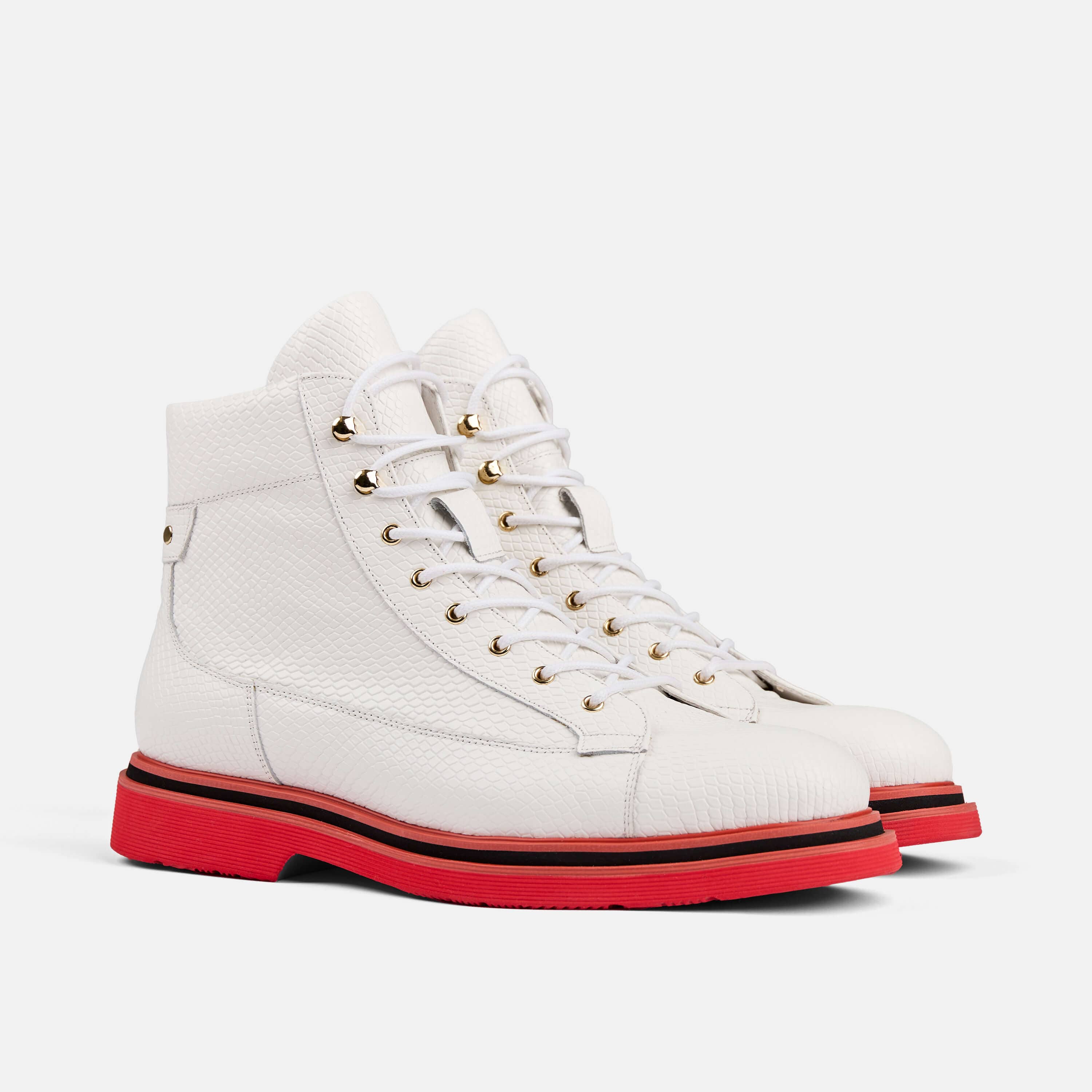 Aiden White Combat Boots