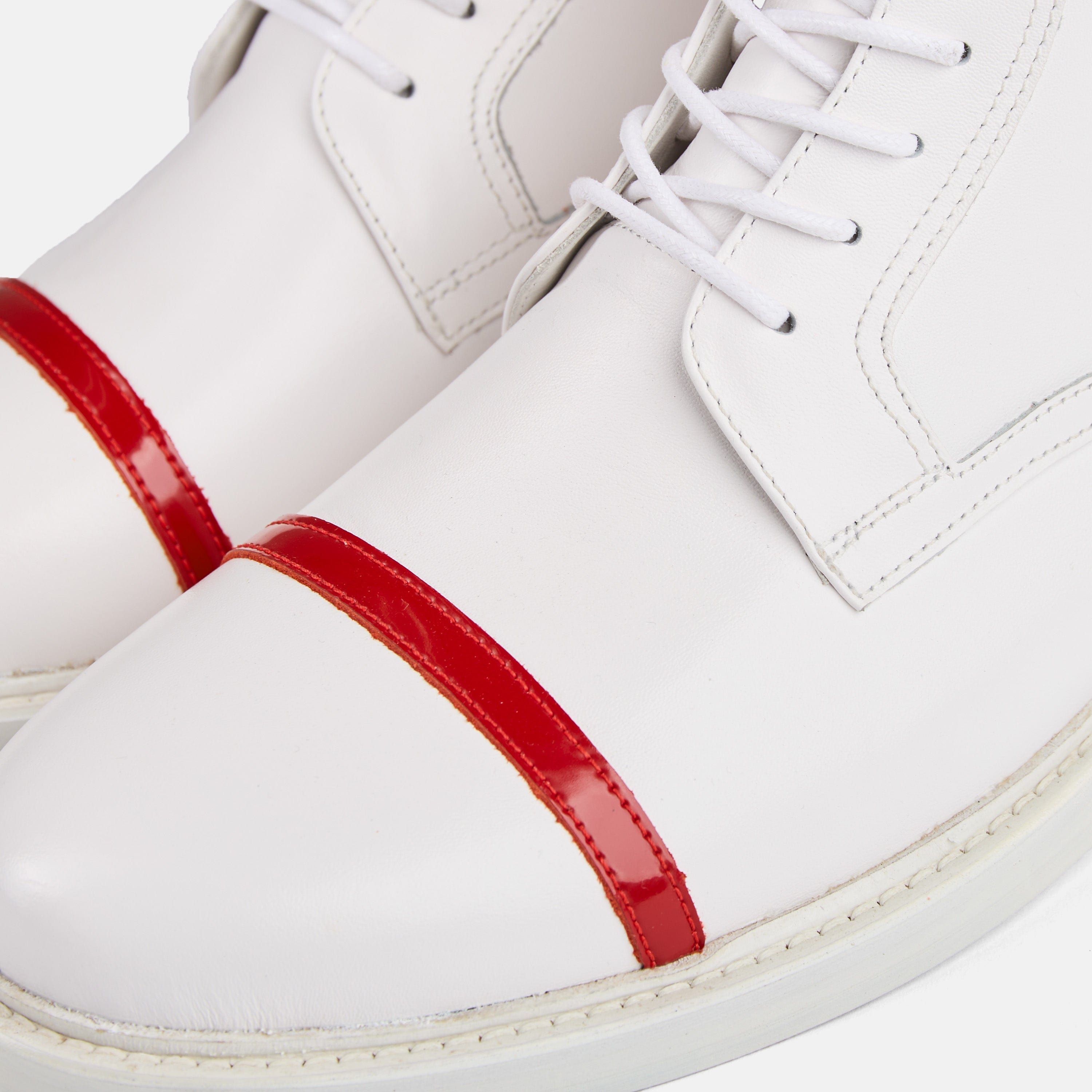 Lincoln White Cap Toe Boots